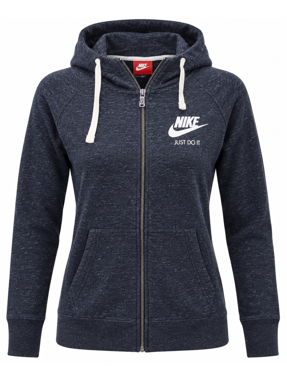 Nike Women’s Gym Vintage Full Zip Hoodie M Dark Navy Blue Heather Just Do It